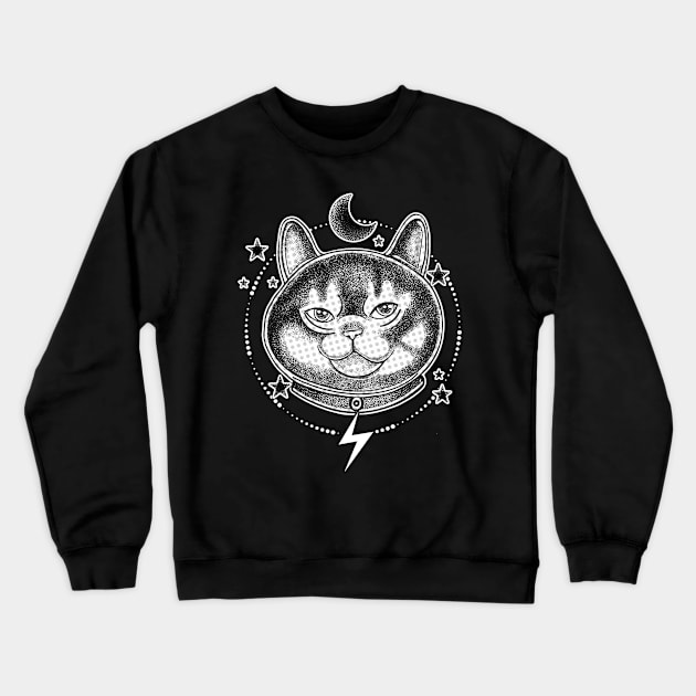 Cats space cat dotwork Crewneck Sweatshirt by Meakm